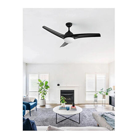 Dlc Favonıo 35W Bakır Motor Led Siyah Tavan Vantilatörü 132cm