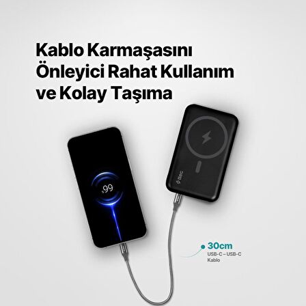 Ttec 30CM 65W Süper Hızlı Type C to Type C Şarj ve Data Kablosu, Kopmaz Yıpranmaz PD/QC Şarj Destekli Kablo