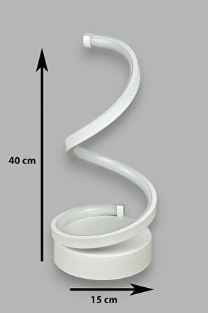 Lara Beyaz Renk Gün Işığı Led Işıklı Modern Tasarım Led Masa Lambası - Abajur - Gece Lambası