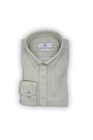 Süvari Trend Dar Kalip Spor Dekor Desenli Gömlek