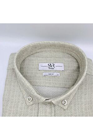 Süvari Trend Dar Kalip Spor Dekor Desenli Gömlek