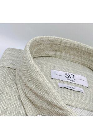 Süvari Trend Dar Kalip Spor Dekor Desenli Gömlek