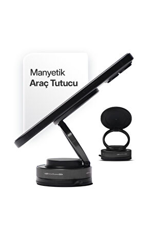 Powerway TT77 Manyetik Araç İçi Telefon Tutucu – Katlanabilir 360°