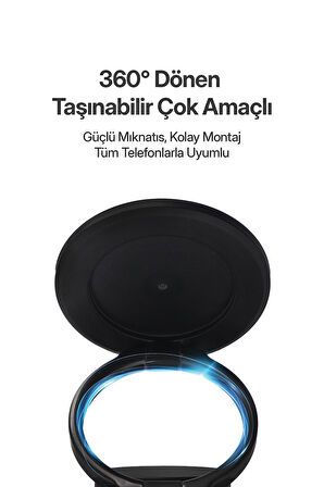 Powerway TT77 Manyetik Araç İçi Telefon Tutucu – Katlanabilir 360°