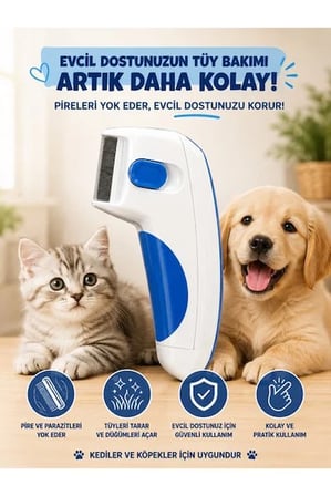 Pets Clup Kedi Ve Köpekler Için Pilli Pire Tarağı