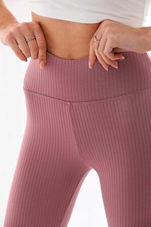 Kadın Hafif Korseli Şardonlu Fitilli Toparlayıcı Kışlık Tayt