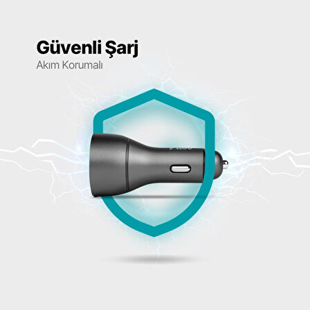 Ttec Süper Hızlı 130W 1xUSB ve 2x PD Type-C Araç Şarj Cihazı, 12/24V Çakmaklık Girişli Akım ve Isı Korumalı