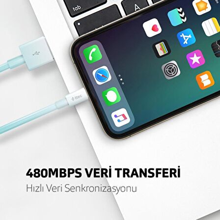 Ttec 30Cm Süper Hızlı USB Type C Şarj ve Data Kablosu, USB Type C Powerbank Şarj Kablosu