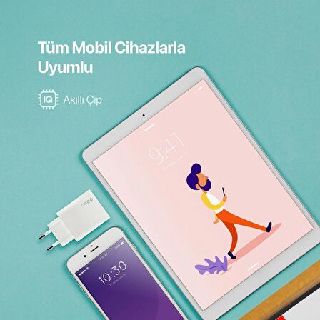 Ttec 40W Süper Hızlı 2x PD Type C Girişli Şarj Adaptörü, İphone, Samsung, Oppo, Xiaomi Uyumlu Şarj Adaptörü