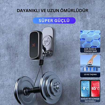 Polham Süper Mıknatıslı Araç İçi Telefon Tutucu, Mutfak Duvarı, Masa Üstü Telefon Tutucu Döner Başlıklı