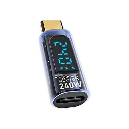 Polham 8K HDMİ, 40Gpbs ve 240W Süper Hızlı Dişi Type C to Erkek Type C Şarj, Data ve HDMİ Çevirici Adaptör