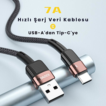 Essager 3 Metre 7A 66W USB to Type-C Süper Hızlı Şarj ve Data  Kablosu,Süper Dayanıklı Akım ve Isı Korumalı