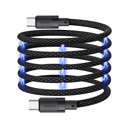 Essager 1 Metre PD 100W Manyetik Süper Hızlı Type C To Type C Şarj Data Kablosu, Akım, Isı Korumalı
