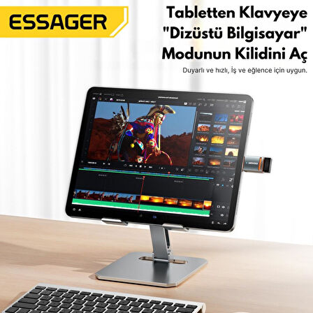 Essager Type-C To USB OTG Dönüştürücü Adaptör, 5 Gbps Veri Aktarım, Mini Type C Çevirici, Klavye, Mouse Çevirici