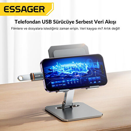 Essager USB to Type-C OTG Dönüştürücü Adaptör, 5 Gbps Veri Aktarım, USB Type C Çevirici, Klavye, Mouse Çevirici