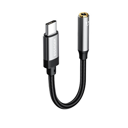 Essager 15CM Type C To 3.5mm Aux Kulaklık Ses Dönüştürücü Adaptör, Hifi Ses Destekli Aux Çevirici