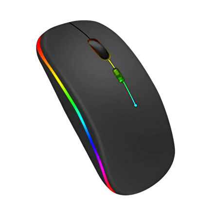 Polham Şarjlı RGB Işıklı Çift Modlu Kablosuz Mouse, Laptop, Tablet, Telefon, TV Uyumlu Mouse Süper Sessiz
