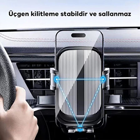 Polham Yuvarlak Havalandırma Uyumlu Araç İçi Telefon Tutucu, Sarsılmaz, Titremez, Mercedes, Audi Uym