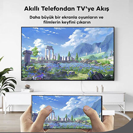 Polham 1.8 Metre 60Hz 4K Type C to HDMI Görüntü Aktarım Kablosu, Type to HDMİ Çevirici Adaptör