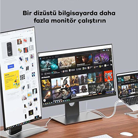 Polham 1.8 Metre 60Hz 4K Type C to HDMI Görüntü Aktarım Kablosu, Type to HDMİ Çevirici Adaptör