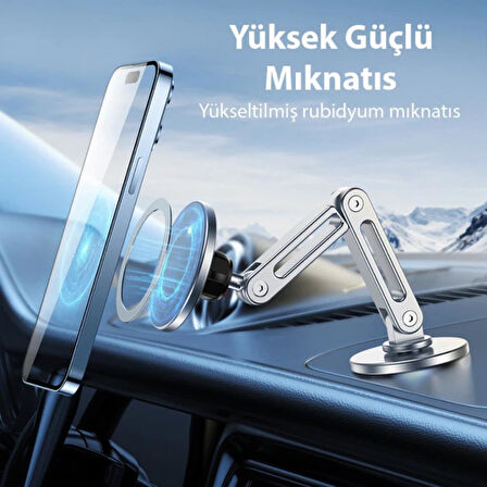 Polham Pro Seri Nano Yapışkanlı Magsafeli Manyetik Telefon Tutucu, Torpido Üstü, Masaüstü Telefon Tutucu