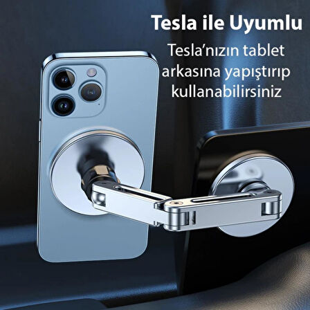 Polham Pro Seri Nano Yapışkanlı Magsafeli Manyetik Telefon Tutucu, Torpido Üstü, Masaüstü Telefon Tutucu