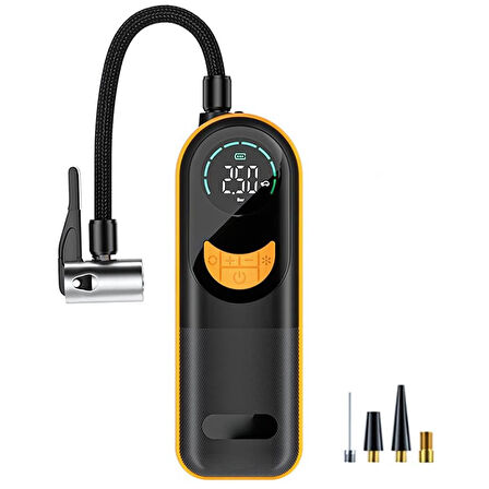 Polham 60W 4000mAh Şarjlı 150PSİ Ultra Hızlı Lastik Şişirme Hava Kompresörü, Dijital Göstergeli Pompa