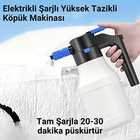 Polham Şarjlı Otomatik 1.5 Litre Yüksek Basınçlı Araç Yıkama Köpük Püskürtücü El Pompası, Otomobil Temizleme Pompası