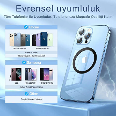 Polham 0.4mm 4 Adet Set Ultra İnce Yapışkanlı Mıknatıslı Metal Halka, 3M Hafif Tüm Telefonlara Uyumlu