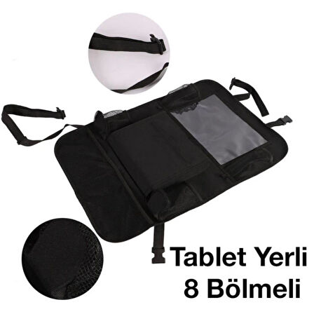 Polham 2 Adet Set Araç İçi Arka Koltuk İçin 8 Bölmeli Organizer, Su Geçirmez, Kolay Temizlenir Eşya Düzenleyici