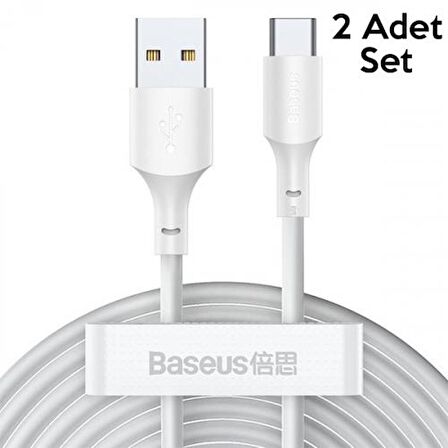 Baseus 40W 2 Adet 1.5 Metre USB To Type C Şarj ve Data Kablosu, Ultra Hızlı Kırılmaz Kopmaz Kablo