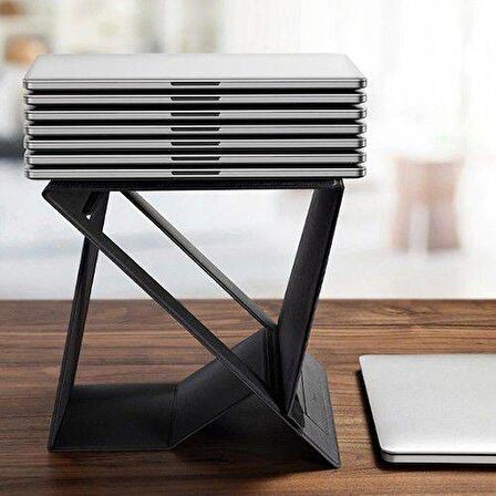 BASEUS Ultra İnce Yükseklik Ayarlamalı Notebook Standı, 11-16 inç Arası Uyumlu Deri Stand