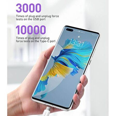 Baseus USB to TYPE-C PD 66W 1M Ultra Hızlı TYPE-C Şarj Kablosu Huawei Samsung Xiaomi Şarj Kablosu