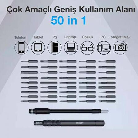 Polham 50in1 Telefon, Gözlük, Bilgisayar, Tablet Tamiri İçin Tornavida Seti, Paslanmaz Çelik