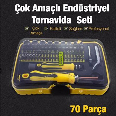 Polham 70 Parça Profesyonel Tornavida Seti, Manyetik Uçlu Çantalı Elektronikçi Çok Amaçlı Tamir Seti