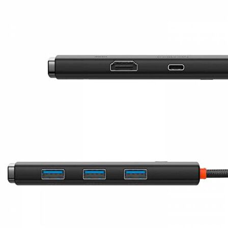 Baseus 100W 5 Portlu Type-C HUB Adaptör Çoklayıcı HDMI 4K 3*USB 3.0 PD Girişli Typce Hub