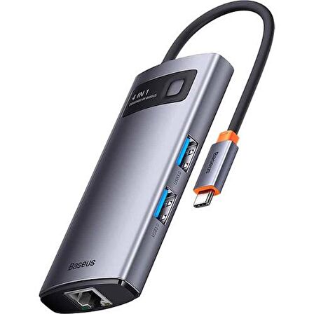 BASEUS 100W 4in1 Type-C HUB, 1x Pd Type C, 1x RJ45 Port, 3x USB 3.0 Girişli Çoğaltıcı Adaptör