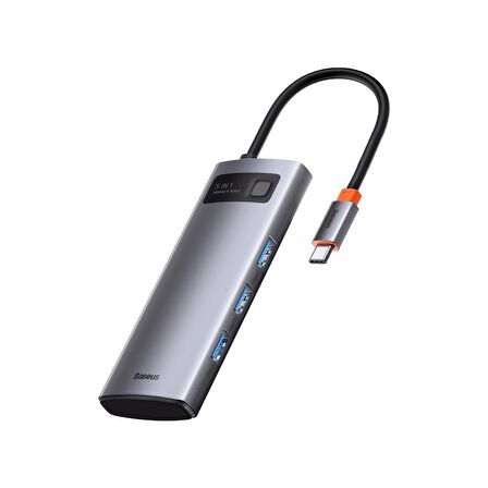 BASEUS 100W 5in1 Type-C HUB, 1x 4K HDMİ, 1x PD Type C, 3x USB 3.0 Girişli Çoğaltıcı Adaptör