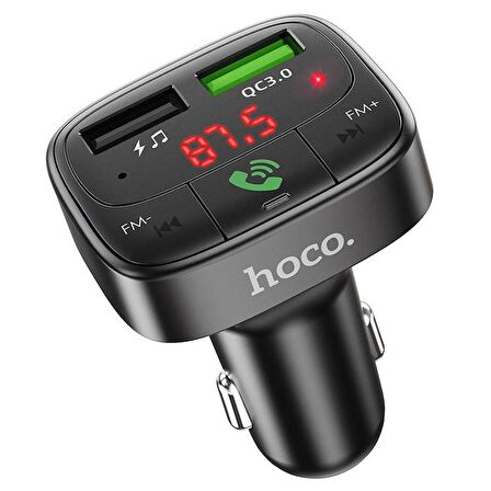 Polham Bluetooth V5.0 LED Ekranlı FM Transmitter Araç Kiti, 2x USB 1x Micro SD Girişli FM Transmitter