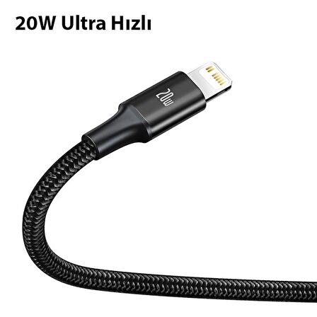 Baseus 1.5 Metre 20W 3in1 Type C, İphone Lightning ve Micro Ultra Hızlı Şarj ve Data Kablosu