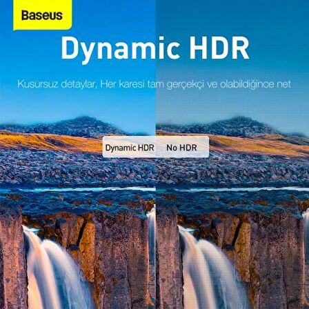 Baseus 8K 60HZ 0.5mt Dinamik Hdr Görüntü Aktarım Hdmi Kablo, 48GBPS Kopmaz Örgü Tasarımlı Hdmi Kablo