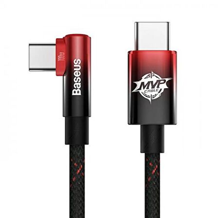 Baseus 100W 1 Metre Egik Başlı PD Type C to Type C Şarj ve Data Kablosu, Akıllı Çipli Kopmaz