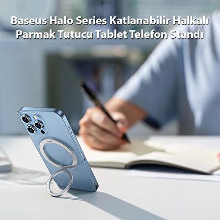 Baseus Manyetik Katlanabilir Standlı Telefon Arkası Yüzüklü Mıknatıslı Yapışkanlı Telefon Tutucu