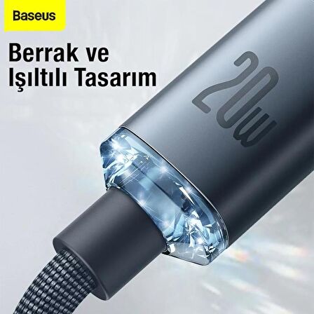 Baseus 20W 1.2metre Type C To Iphone Lightning Ultra Hızlı Şarj ve Data Kablosu,Akım Korumalı Kablo