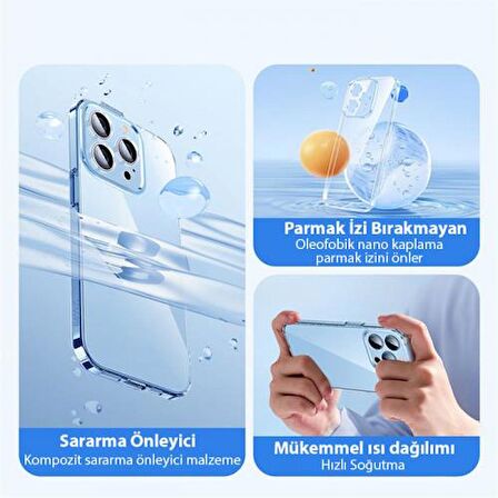 Baseus iPhone 14 Pro Max Silikon Kılıf ve Full Kaplama Kırılmaz Ekran Koruyucu,Aleofobik Nano Kılıf