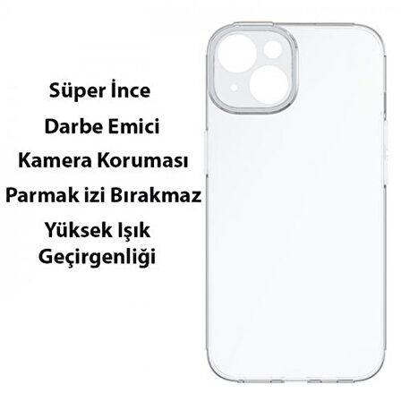 Baseus iPhone 14 Plus 6.7 İnch Kamera Koruyucu Kılıf, 0.3MM Sararmaz TPU Kılıf, Darbe Emici Kılıf