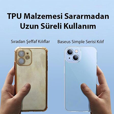 Baseus iPhone 14 Plus 6.7 İnch Kamera Koruyucu Kılıf, 0.3MM Sararmaz TPU Kılıf, Darbe Emici Kılıf