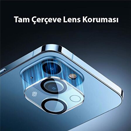Baseus 2 Adet İPhone 14-14 Plus ile Uyumlu Ful Kaplama Kamera Lens Koruyucu, 0.3MM Tempered Koruyucu