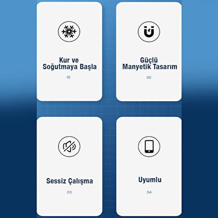 Polham Mıknatıslı Radyatörlü Kablolu Telefon Soğutma Fanı, 9 Bıçaklı Ultra Hızlı Telefon Soğutucu