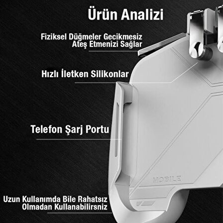 Coofbe L1-R1 Telefon Oyun Kolu, 4-6.5inch Telefon Uym Pubg, Call Of Duty Oyun kolu, Gamer Tetik